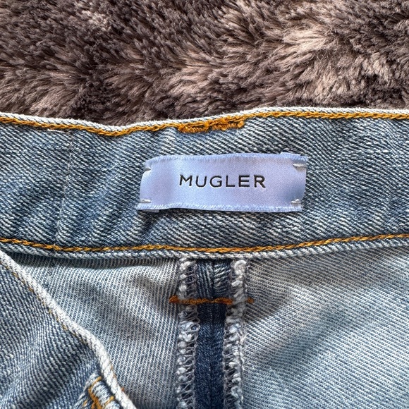 MUGLER spiral paneled denim shorts. - Picture 3 of 4